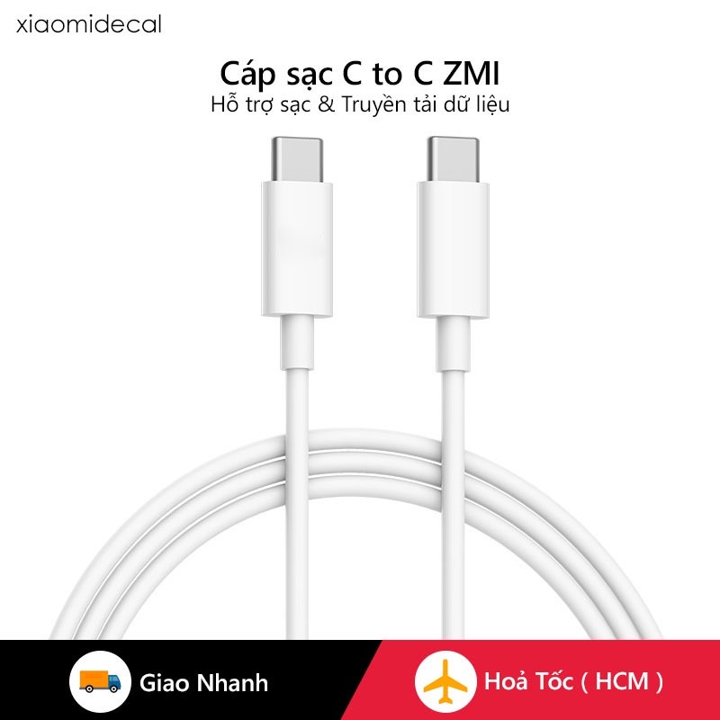 Cáp sạc USB-C to USB-C ZMI,Hỗ trợ sạc nhanh PD 60W/100W,laptop táo,tablet táo,Switch,ĐT