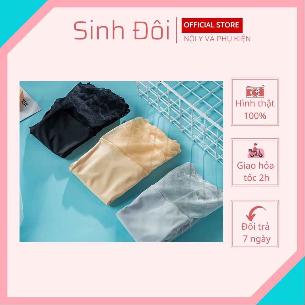 Quần lót mặc trong váy nữ chân ren cạp cao chống cuộn chất su mềm mịn thoáng mát không lộ đường may size 40kg-60kg