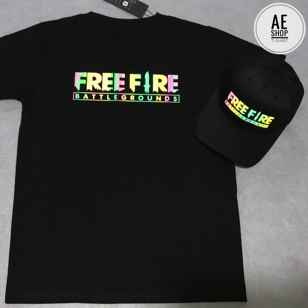 Bộ Áo Thun Và Nón Free Fire được in với phản quang 7 màu