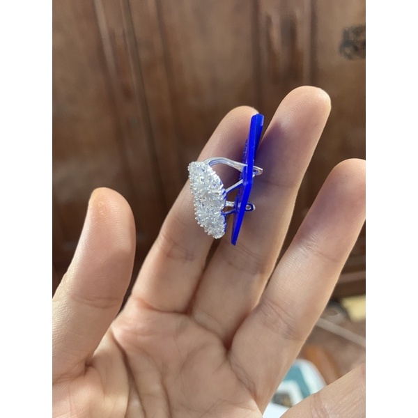 Khuyên tai tròn nạm full đá cz khóa bấm bạc ta