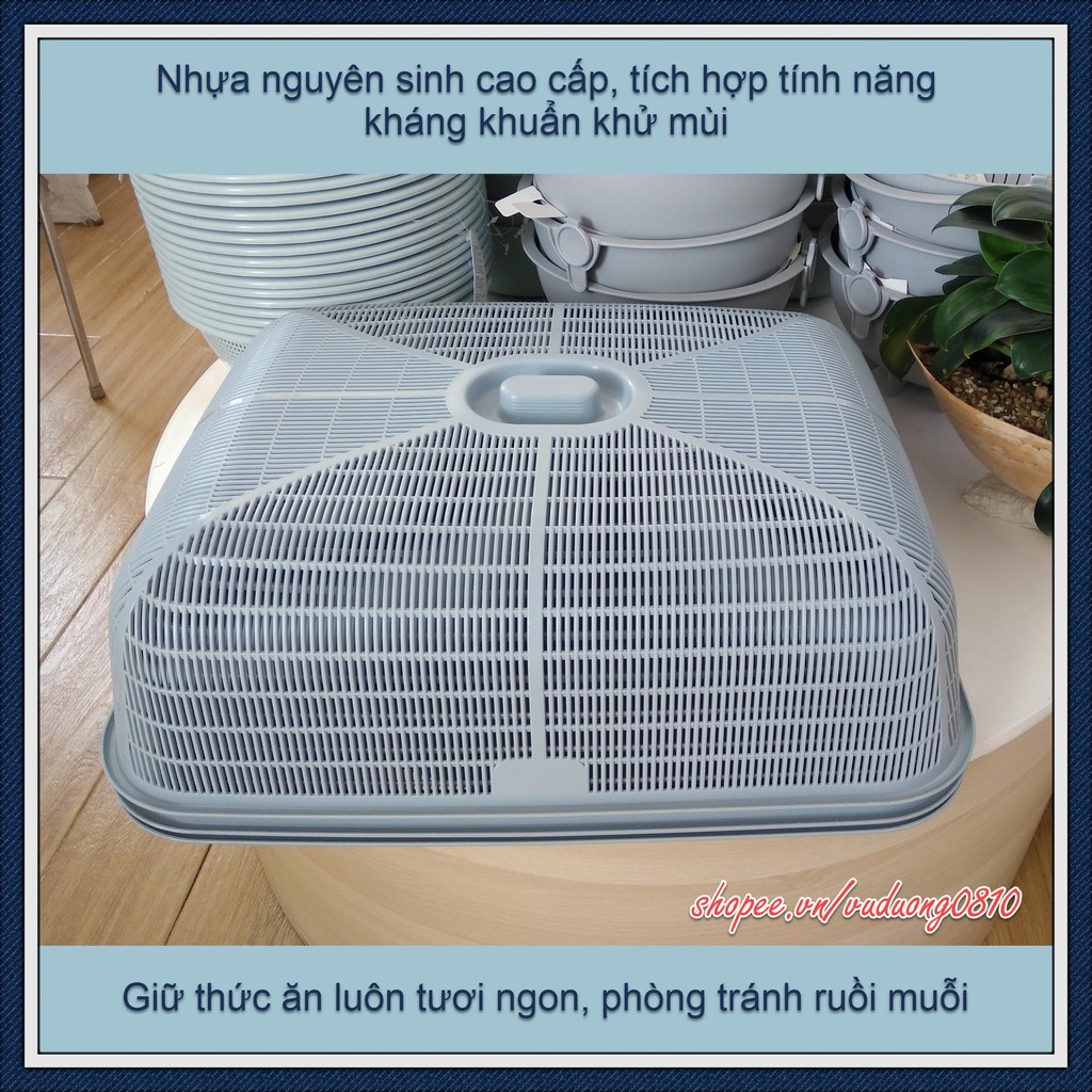 Lồng bàn chữ nhật Inochi - Ag+ kháng khuẩn khử mùi