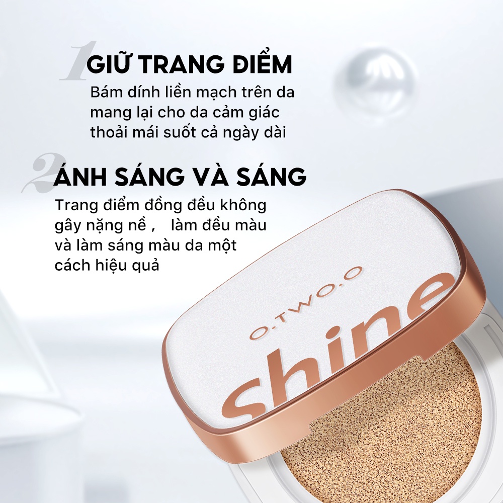 Kem nền BB dạng air cushion O.TWO.O màu tự nhiên lâu trôi chống thấm nước kiềm dầu