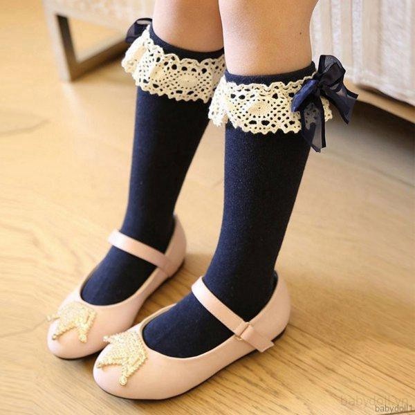 Vớ Cao Tới Gối Đính Nơ Dễ Thương Cho Bé Gái