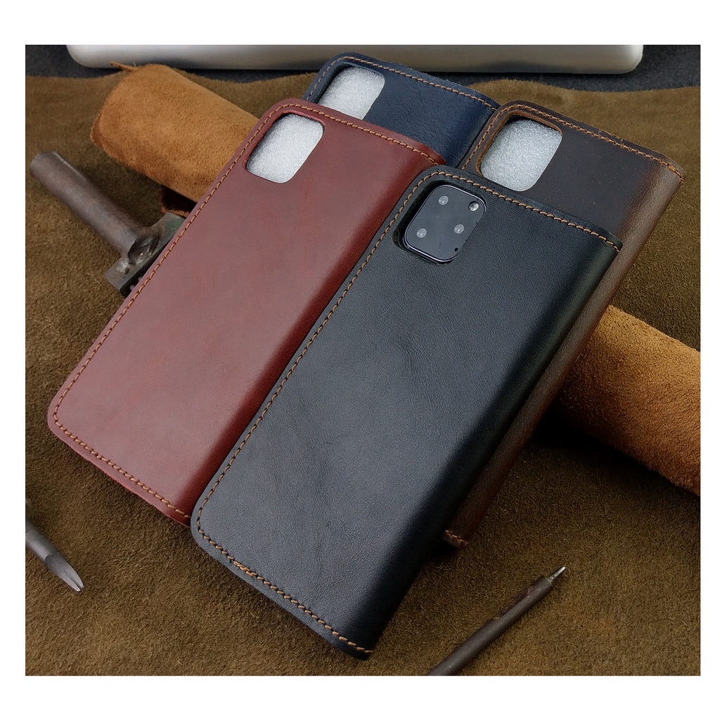 Bao Da dành cho Iphone 11 Pro Max Handmade Da Bò Thật