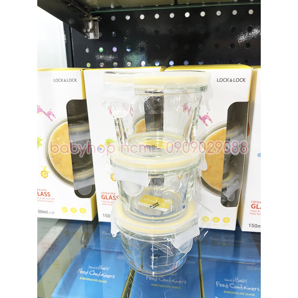 Hộp thủy tinh chia vạch Lock&Lock đựng thức ăn cho bé LLG508 LLG820 LLG510 - TRUCANHSG