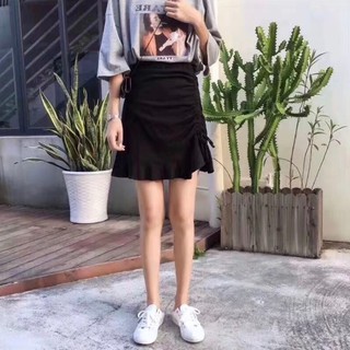 Chân váy len ngắn đuôi cá rút dây
