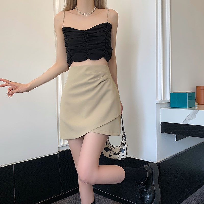 Chân váy IELGY  chữ A màu trơn thời trang cho bạn gái