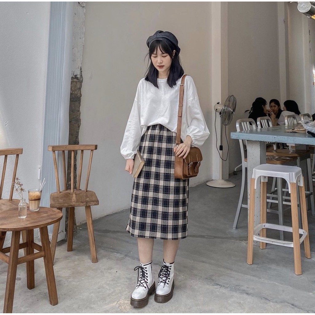 Chân Váy Dài Kẻ Chất Dạ - Titto Closet | BigBuy360 - bigbuy360.vn
