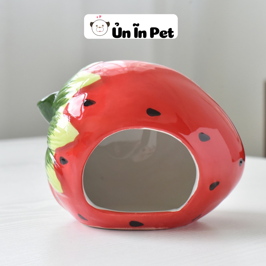 Nhà ngủ sứ hamster, DÂU TÂY siêu mát, dễ thương