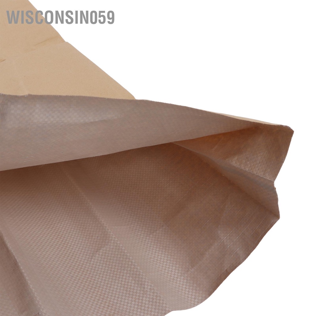 Wisconsin059 5 Cái Giấy Kraft Túi Dệt Composite Không Thấm Nước 100 X 50 cm Lưu Trữ Lá Cho Bãi Cỏ Sân Vườn Nhà