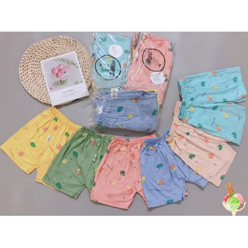 Quần Đùi / Quần Cộc Vải Thun Lạnh Chất Mềm Mát Cho Bé 3-14kg / Mã In