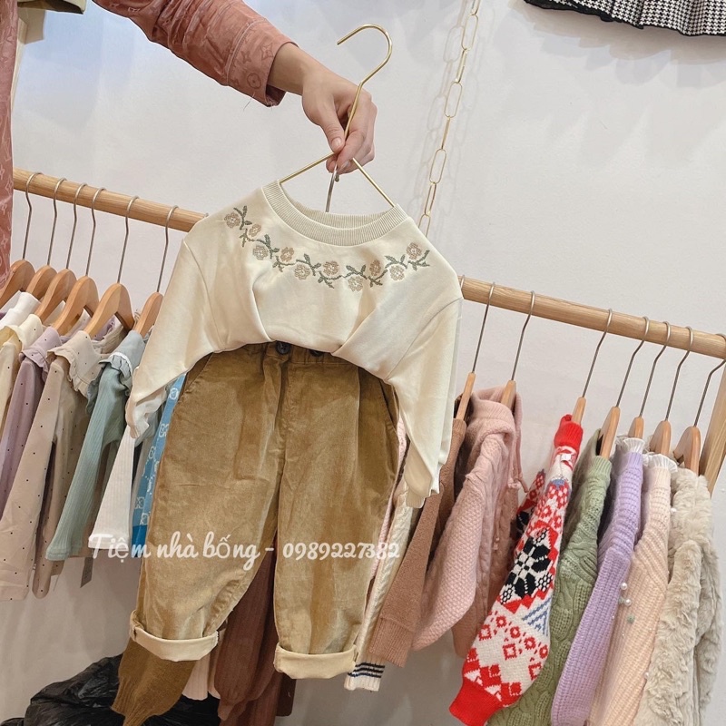 Quần nhung vintage cho bé 8-20kg mặc siêu đáng yêu - Hàng cao cấp M33068