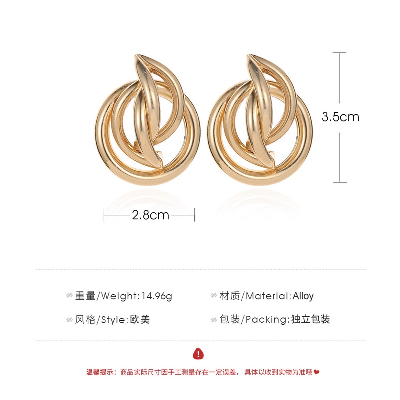 Bông Tai Hình Tròn Phong Cách Âu Mỹ Cổ Điển Thời Trang Sang Trọng Cho Nữ