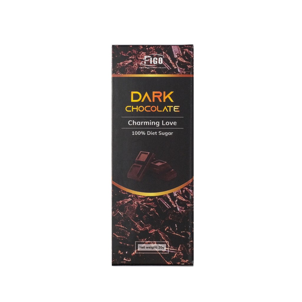 [CHÍNH HÃNG-KETO] Dark Chocolate 100% có đường ăn kiêng DIET SUGAR 20g FIGO VIET NAM