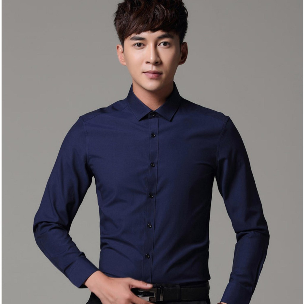 Áo sơ mi nam [FREESHIP] sơ mi nam trắng , đen , họa tiết logo dài tay trẻ trung cổ tàu hàn quốc cao cấp | BigBuy360 - bigbuy360.vn