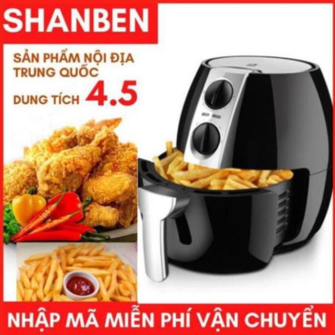 (Sẵn nồi) Nồi chiên không dầu SHANBEN SB-D16 1400W 3.5L và SB-D18 1400W 4.5L (Hàng nội địa Trung)