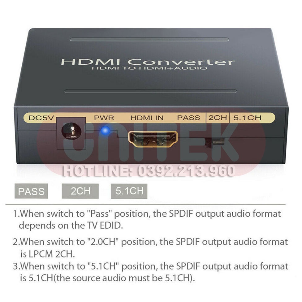 Bộ Chuyển Đổi 4K HDMI Sang HDMI + Âm Thanh Thiết Bị Điện Tử Tiêu Dùng HDMI Sang SPDIF HDMI