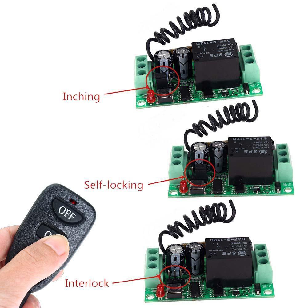 Bộ thu phát sóng kèm remote điều khiển DC 12V 10A 433mhz chuyên dụng
