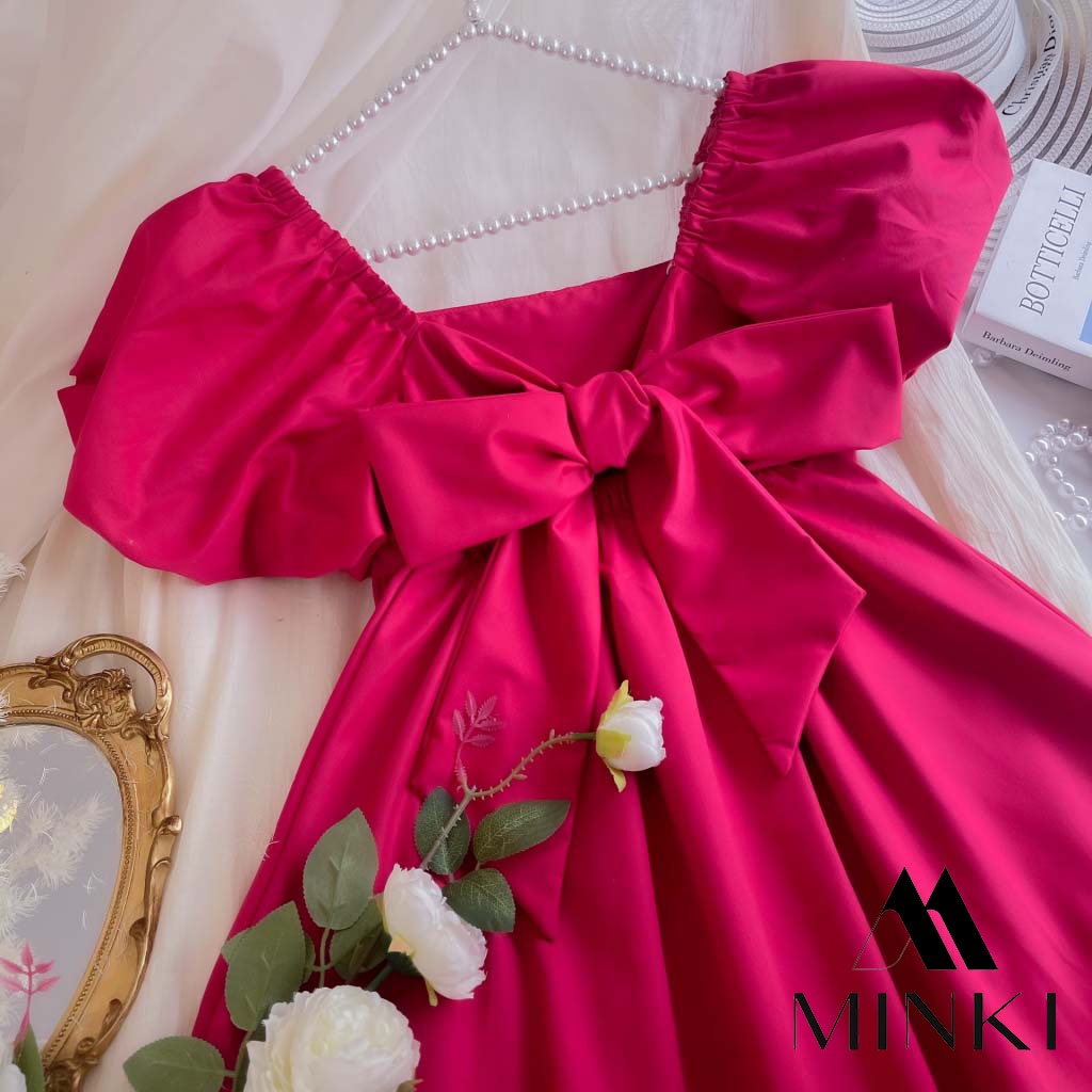 [TTTK] ĐẦM TAY BỒNG NƠ LƯNG SIÊU XINH - CHẤT LIỆU CAO CẤP - MÀU XANH BƠ | BigBuy360 - bigbuy360.vn