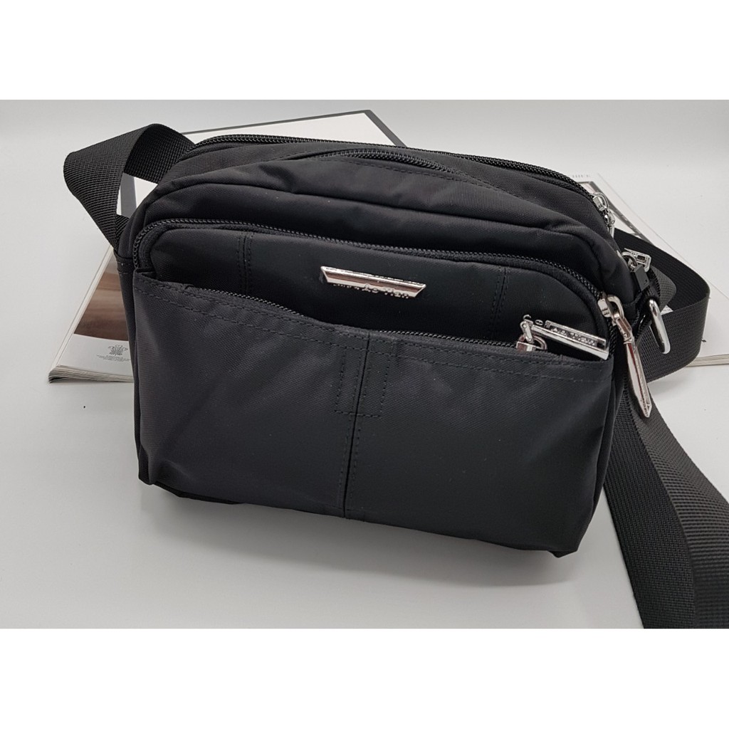Túi đeo chéo nam vải dù khổ ngang nhiều ngăn size 18 nhiều màu DC131412 (ảnh thật) | BigBuy360 - bigbuy360.vn