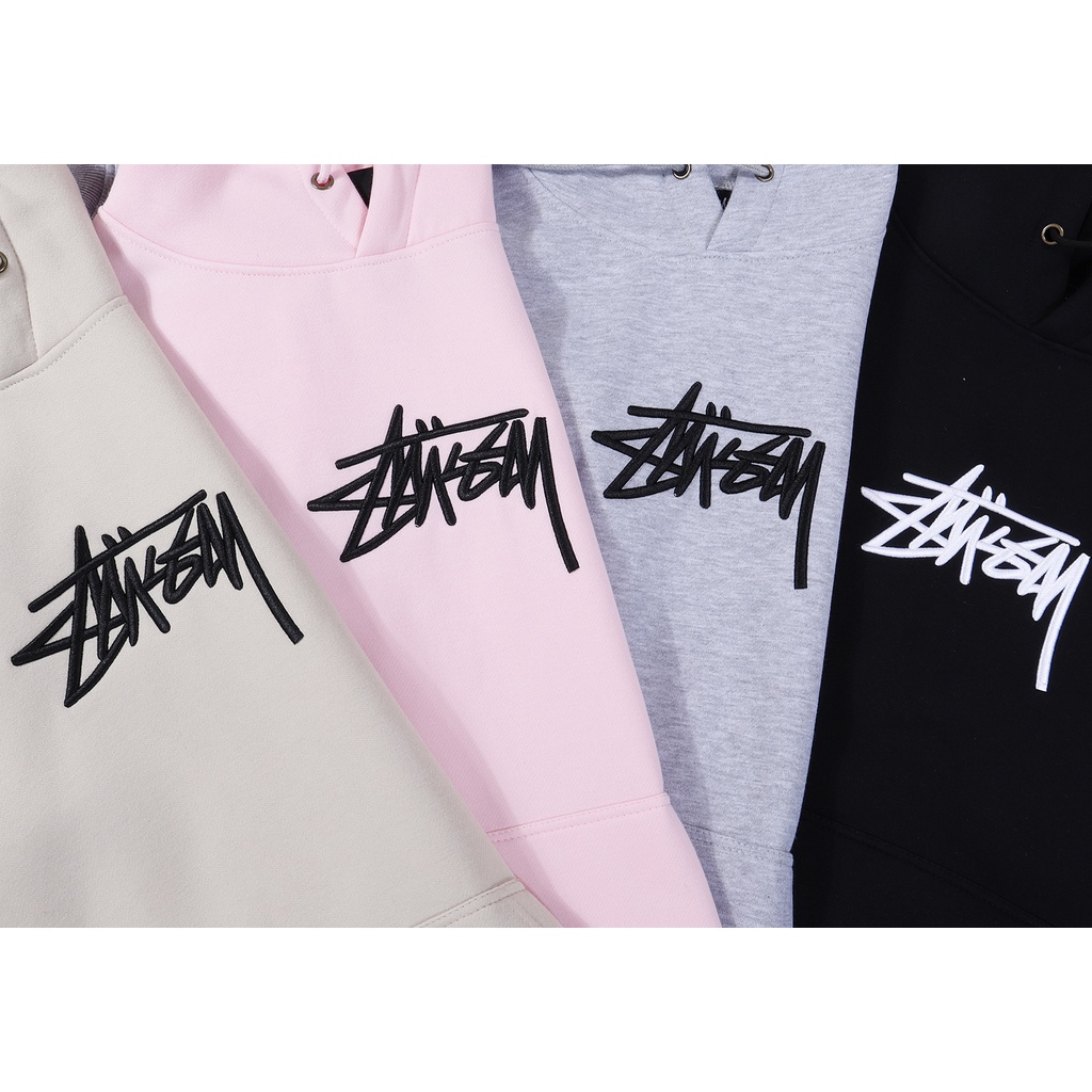 STUSSY Áo hoodies có nón dài tay thời trang nam nữ