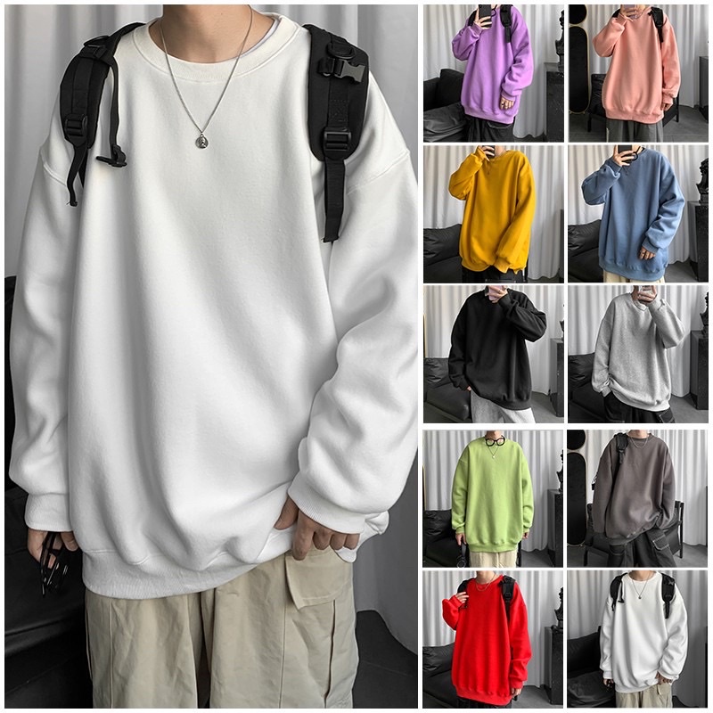 Áo Sweater Nỉ Trơn Màu Xanh Cốm Nam Nữ Unisex, Form Rộng Chất Nỉ Bông Cao Cấp .