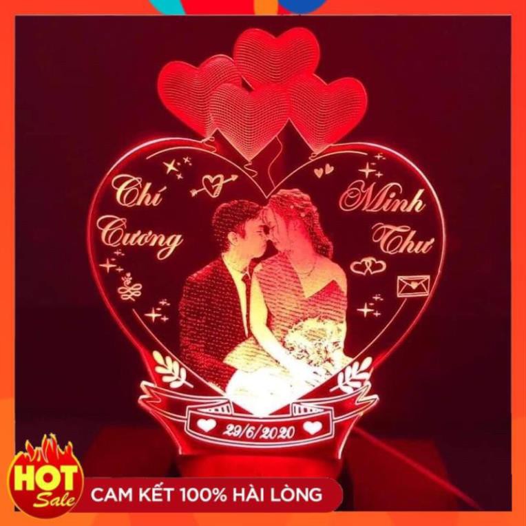 Đèn led 3D ngủ cho bé cực dễ thương 16 màu - Khắc chân dung theo yêu cầu,Quà tặng cho bé