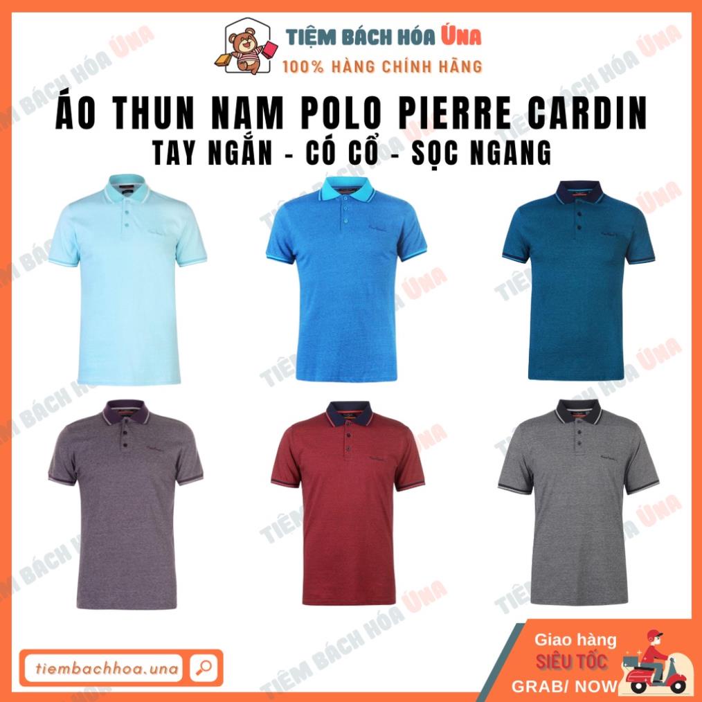 Áo thun nam polo Pierre Cardin cao cấp tay ngắn có cổ sọc ngang nhỏ nhiều màu ⚡