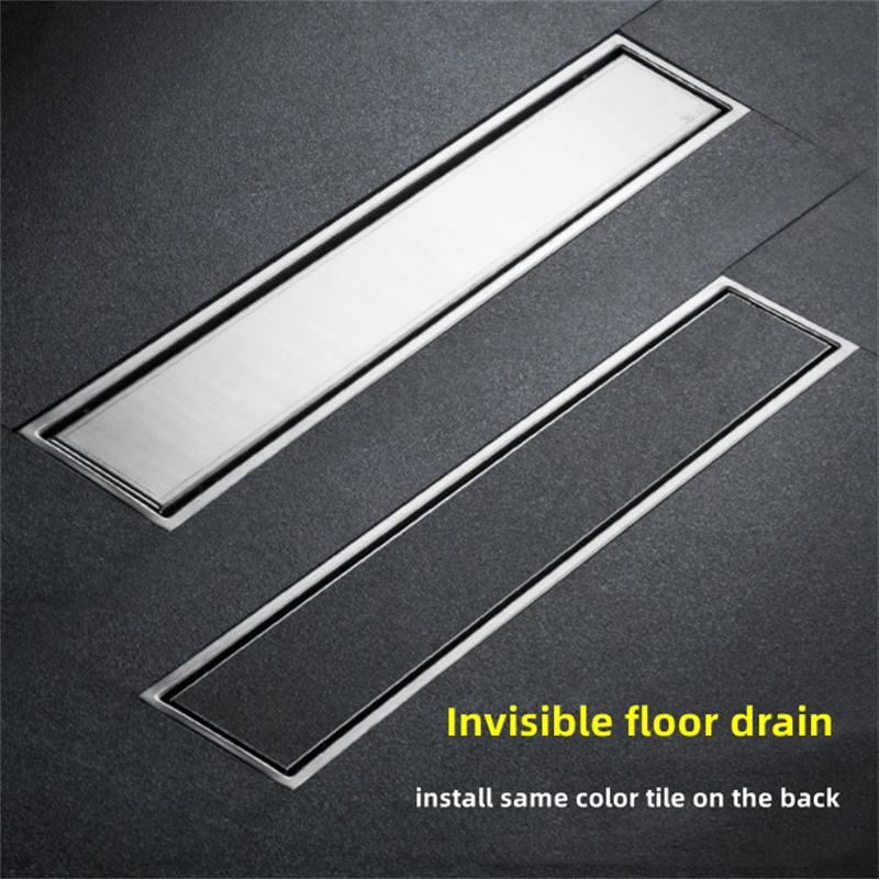 Nắp Cống Thoát Nước Sàn Nhà Nhà Tắm Hình Chữ Nhật Bằng Thép Không Gỉ 304 10*30Cm