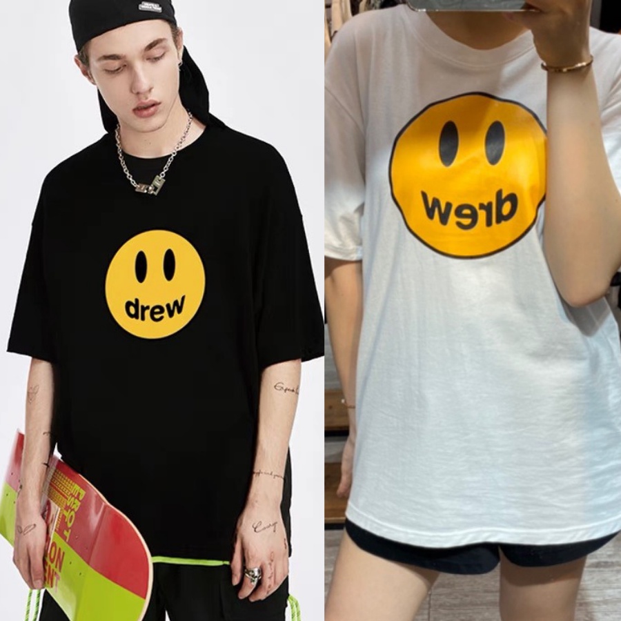 Áo thun Nam, Nữ Unisex Drew House mặt cười Basic, phông tay lỡ oversize form rộng, chất liệu 100% cotton cao cấp | BigBuy360 - bigbuy360.vn