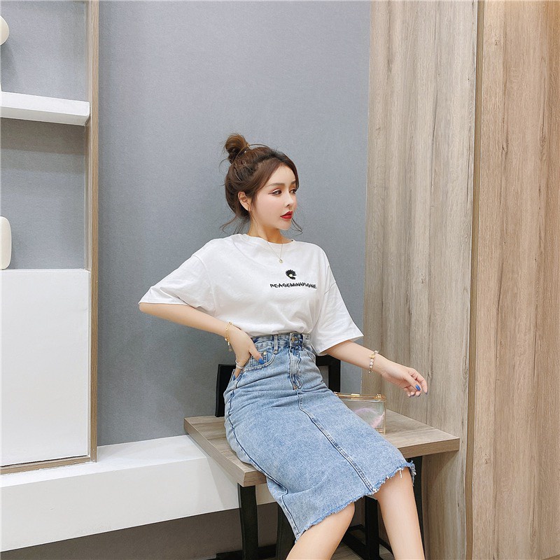 CHÂN VÁY JEAN BÚT CHÌ BIG SIZE DÀI QUA GỐI 3170