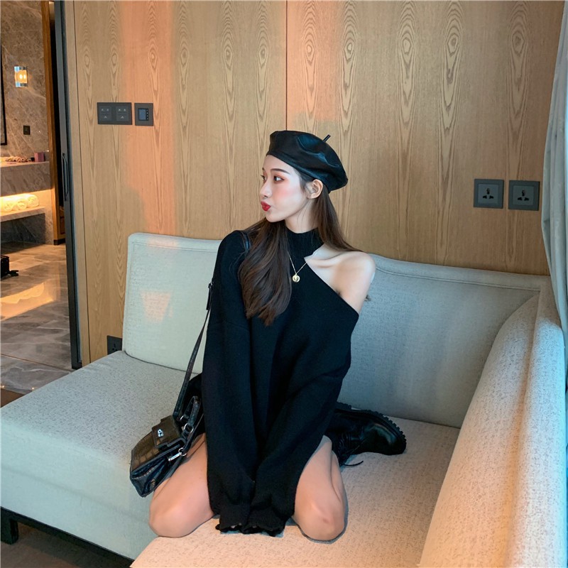 Áo Len Tay Dài Dáng Rộng Hở Vai Quyến Rũ Trẻ Trung Cho Bạn Gái | BigBuy360 - bigbuy360.vn