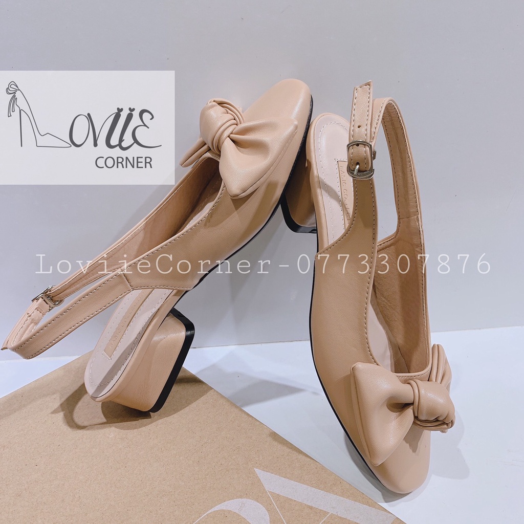 SANDAL NỮ LOVIIECORNER - SỤC NỮ THỜI TRANG ĐẾ VUÔNG 2 PHÂN BÍT MŨI NƠ XÒE DA MỀM MŨI TRÒN-GIÀY CÔNG SỞ S210708