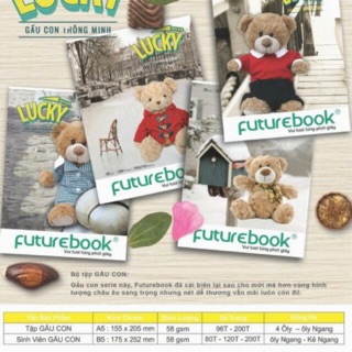 (Lốc 5 cuốn) Tập sinh viên 200 trang Gấu con Future book