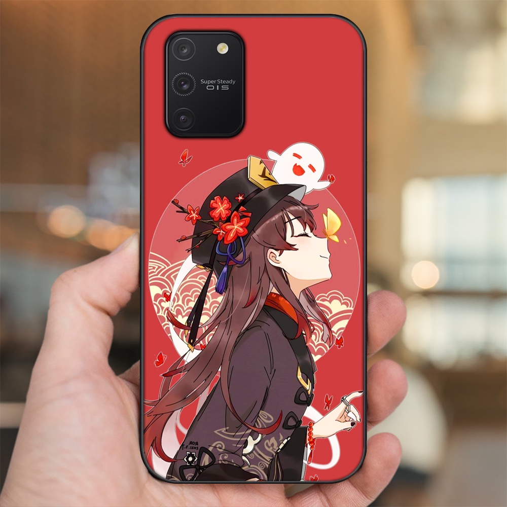 Ốp lưng Samsung S10 Lite viền đen in hình Hutao Genshin Impact