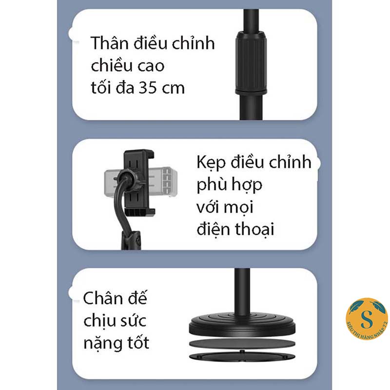 Giá Đỡ Điện Thoại Để Bàn, Quay TikTok, Giá Đỡ Livestream, Xem Video xoay 360 độ (GIÁ ĐỠ ĐIỆN THOẠI 360)]