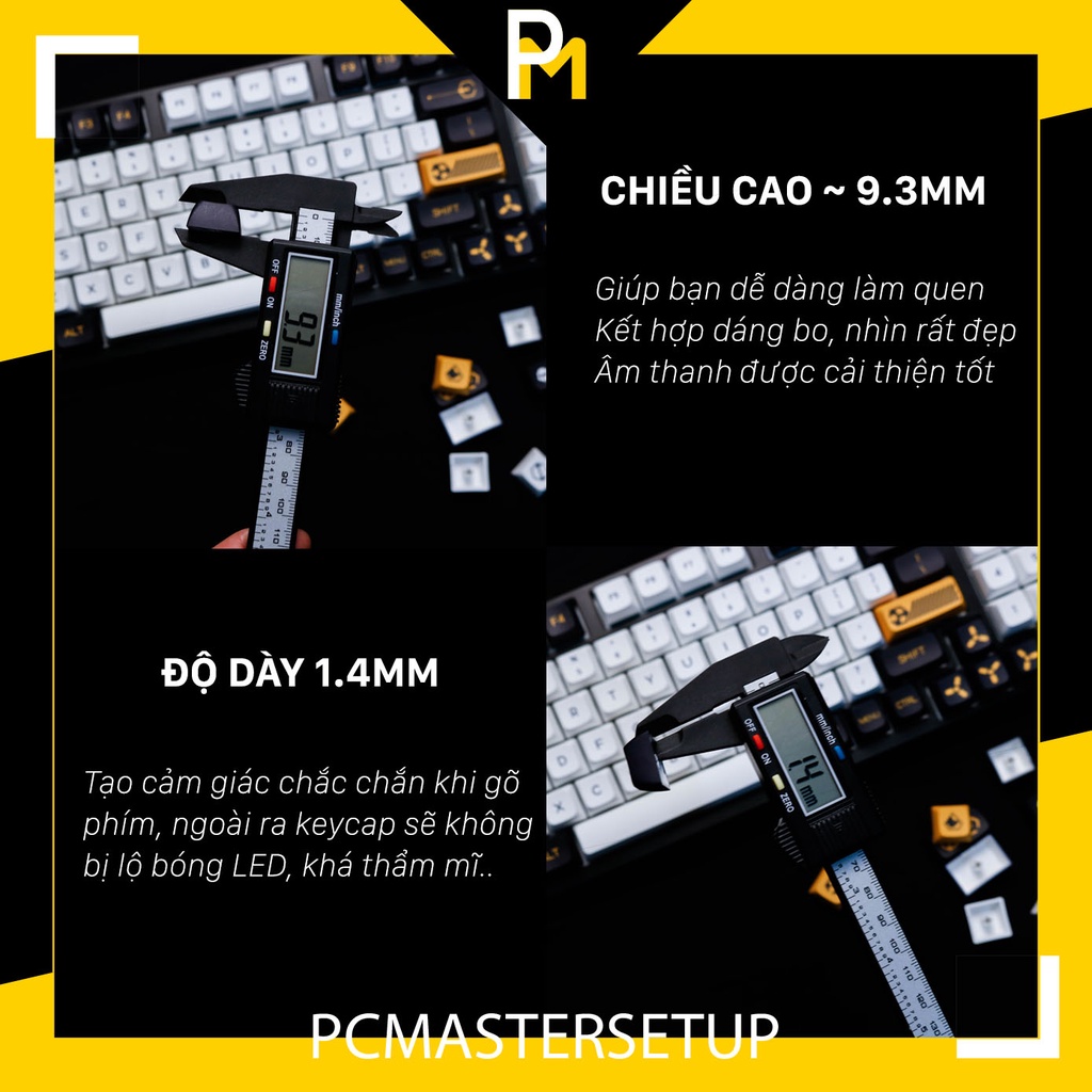 Keycap pbt Virtual War XDA cao 9.5mm dày 1.5mm Special FullBox của PCmaster