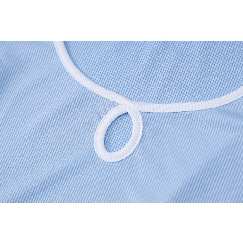 DUNEA Đầm Tay Ngắn Cổ Chữ U Xẻ Tà Quyến Rũ Hợp Thời Trang Cho Nữ