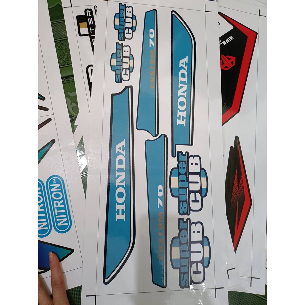 Tem rời supper cub 70 lam xe xanh đen