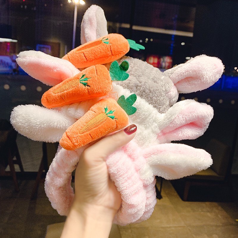 Băng đô tai thỏ cà rốt | Tuban tai thỏ cà rốt đáng yêu dễ thương
