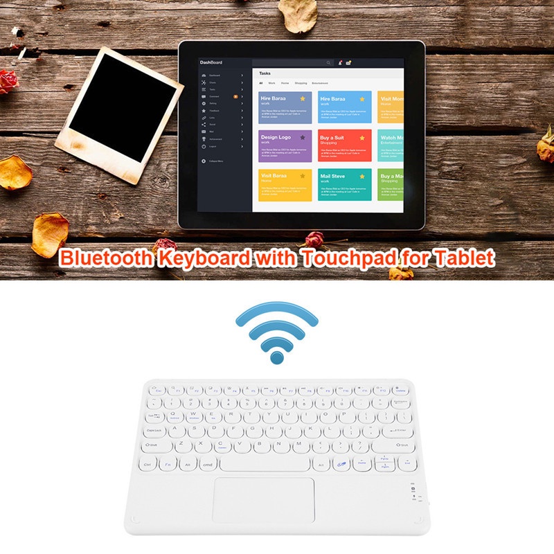 Bàn Phím Bluetooth Không Dây 10 Inch Siêu Mỏng Tích Hợp Bàn Phím Cảm Ứng Thông Dụng Cho Laptop Notebook