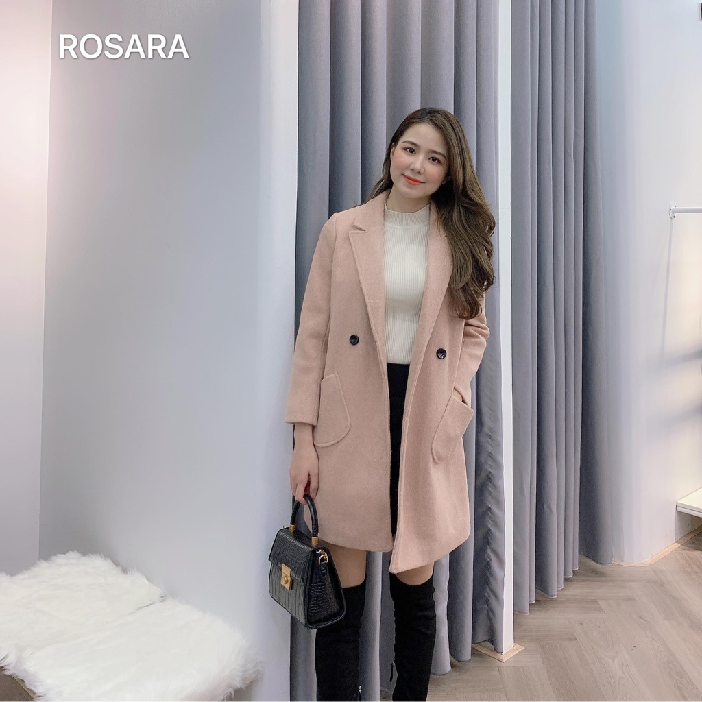 Áo khoác dạ thời trang nữ dáng dài basic Rosara KH5 | BigBuy360 - bigbuy360.vn