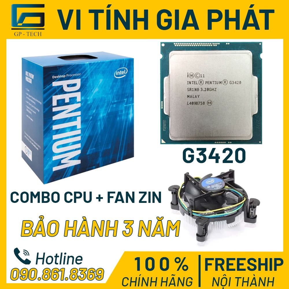 [Mã 254ELSALE giảm 7% đơn 300K] Combo CPU Pentium + Tản nhiệt Zin cho Mainboard Socket 1150, H81 B85