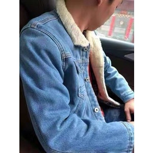 Hàng loại 1 - Áo khoác jean lót lông cừu phong cách retro phong cach hip hop