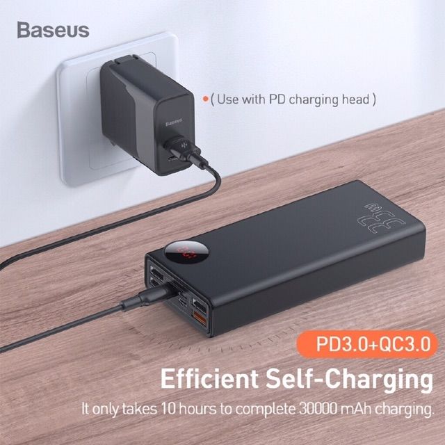 Pin sạc dự phòng Baseus 30000mAh 33W BS-30KP302, PD3.0+QC3.0