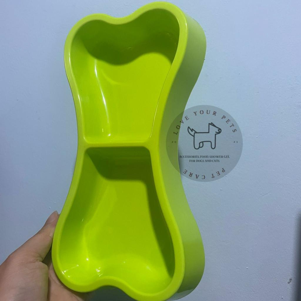 Khay đựng thức ăn, nước uống cho thú cưng hình khúc xương đôi