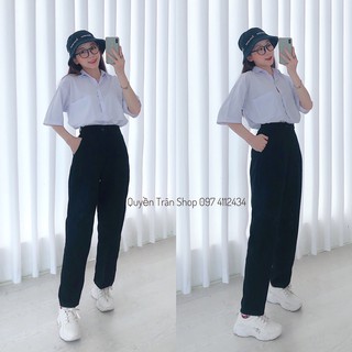 Quần Tây Dáng Dài Lưng Siêu Cao Đi Học Công Sở Dáng Baggy Khóa Trước_05