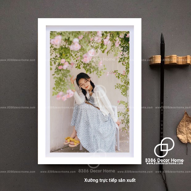 Khung ảnh A4 màu trắng trơn (Sơn màu từ gỗ thông thật chắc chắn)