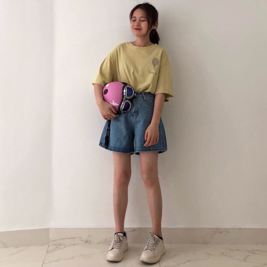 Quần short jean lửng Basic 33, sớ jeans xịn đẹp, quần đùi bò ngố rin trơn đơn giản, denim xanh đậm tối màu Ulzzang ôm