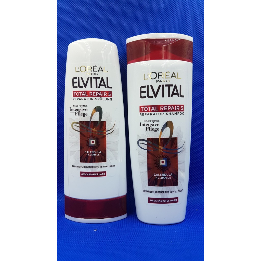 Bộ gội xả Loreal Elvital Total Repair 5 cho tóc hư tổn